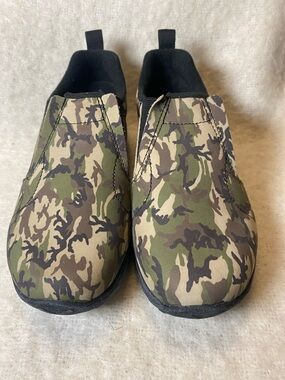 Merrell Kids Camo Slip-On Moccasins in Green and Brown